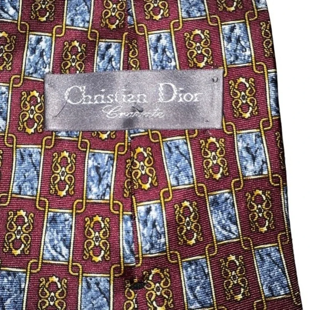 Christian Dior Gravate 100% Silk Tie Business Office Work Formal Blue